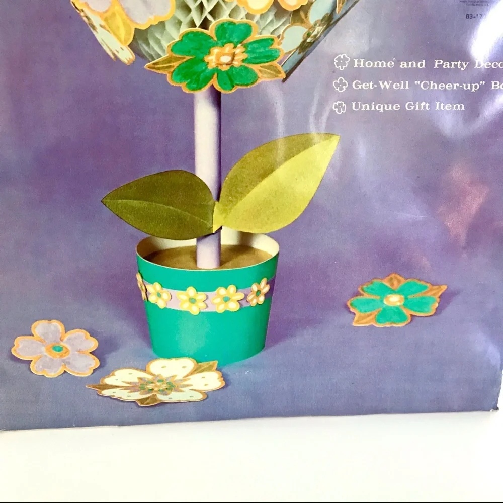 Vintage 60’s mod flower tree paper decoration